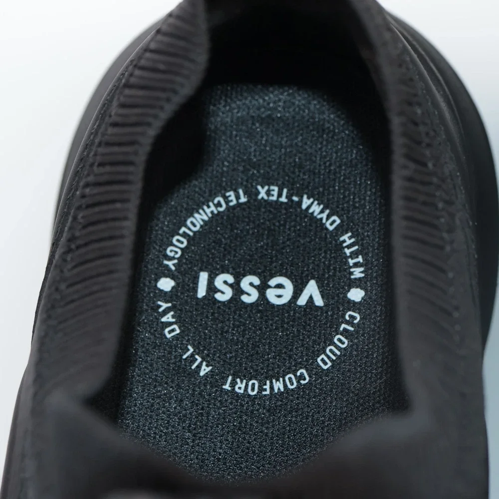 Vessi Mens Stormburst Low Sneaker Boot Size 9 Waterproof Black Knit Lace Up Shoe